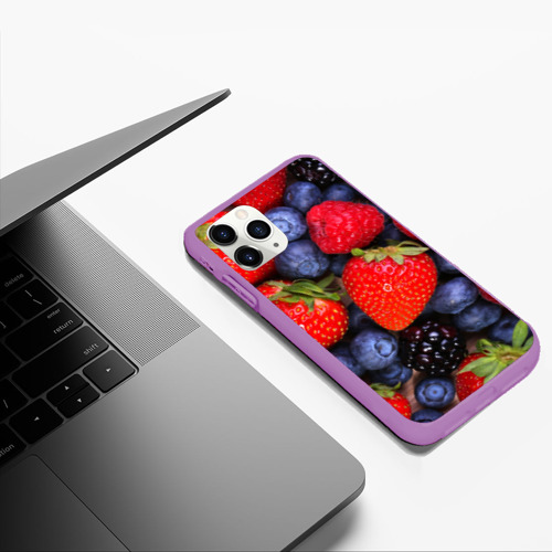 Чехол для iPhone 11 Pro Max матовый Berries, цвет фиолетовый - фото 5