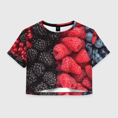 Женская футболка Crop-top 3D Ягодная, цвет 3D печать