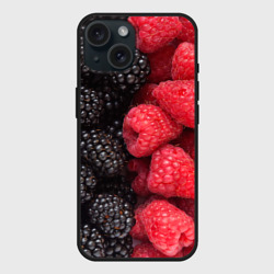 Чехол силиконовый для Apple iPhone 15 матовый Ягодная