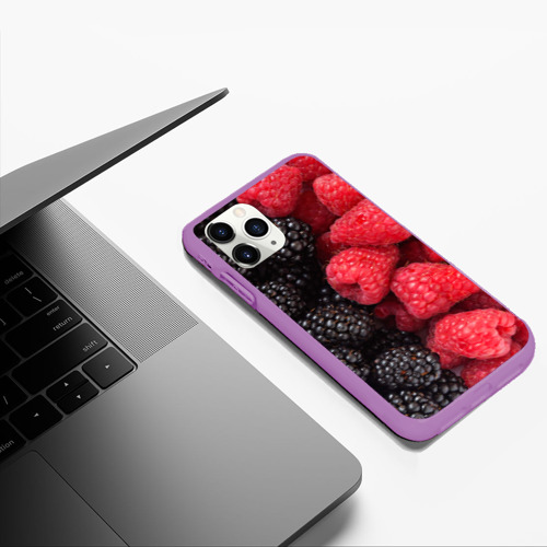 Чехол для iPhone 11 Pro Max матовый Ягодная, цвет фиолетовый - фото 5