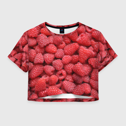 Женская футболка Crop-top 3D Земляничная, цвет 3D печать