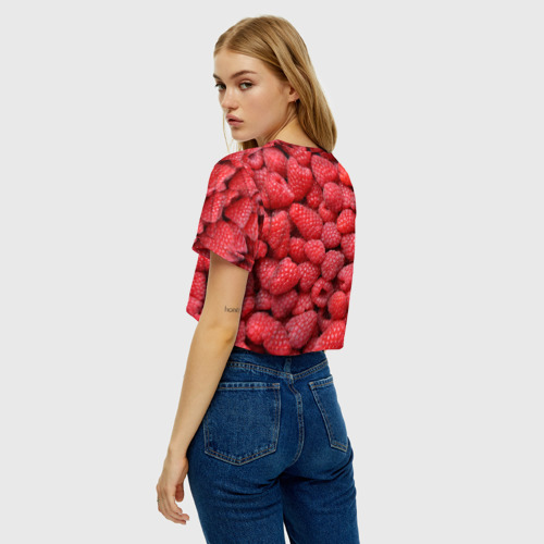 Женская футболка Crop-top 3D Земляничная, цвет 3D печать - фото 5