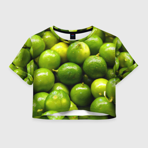 Женская футболка Crop-top 3D Лаймовая