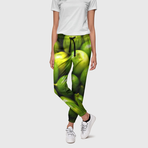 Женские брюки 3D Лаймовая, цвет 3D печать - фото 3