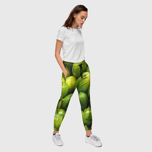 Женские брюки 3D Лаймовая, цвет 3D печать - фото 5