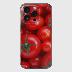 Чехол для iPhone 16 Pro Max силиконовый с защитой камеры Томатная