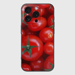 Чехол для iPhone 16 Pro силиконовый с защитой камеры Томатная