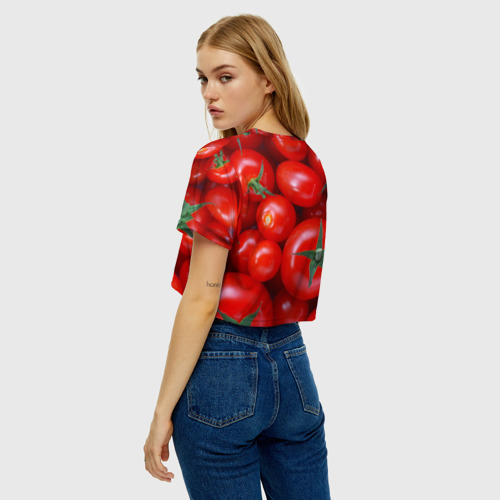 Женская футболка Crop-top 3D Томатная, цвет 3D печать - фото 5