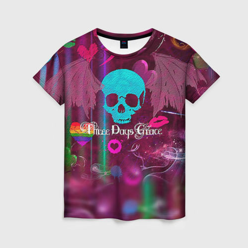 Женская футболка 3D Three Days Grace 4, цвет 3D печать