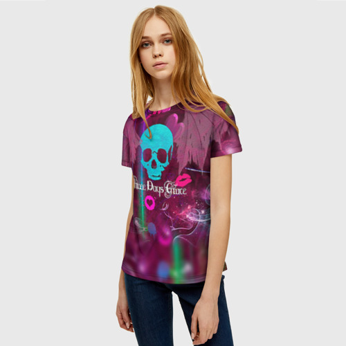 Женская футболка 3D Three Days Grace 4, цвет 3D печать - фото 3