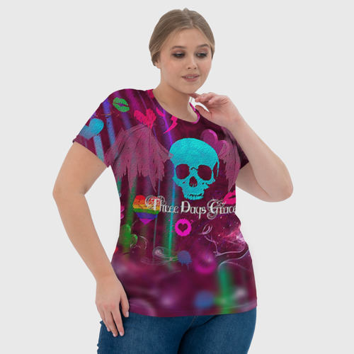 Женская футболка 3D Three Days Grace 4, цвет 3D печать - фото 6