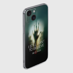 Чехол для iPhone 15 силиконовый с защитой камеры Секретные материалы - цитата хотелось бы верить - фото 2