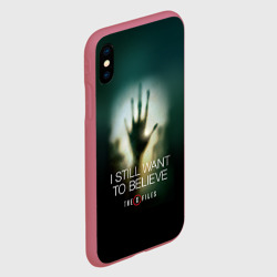 Чехол для iPhone XS Max матовый Секретные материалы - цитата хотелось бы верить - фото 2