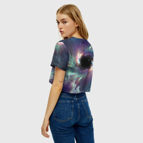 Женская футболка Crop-top 3D Star light space, цвет 3D печать - фото 5