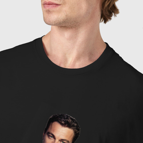 Мужская футболка хлопок Oscar Dicaprio, цвет черный - фото 6