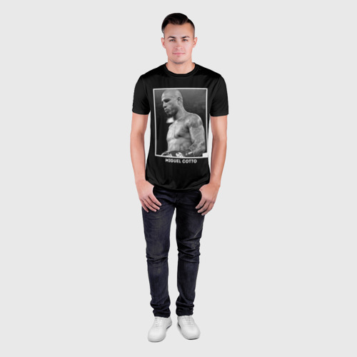 Мужская футболка 3D Slim Мигель Котто чб, цвет 3D печать - фото 4