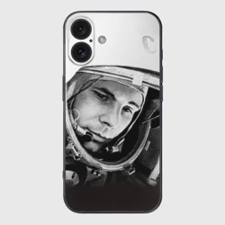 Чехол для iPhone 16 силиконовый с защитой камеры Гагарин 1