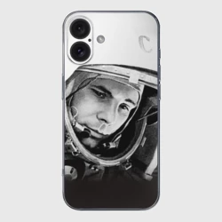 Чехол для iPhone 16 силиконовый с защитой камеры Гагарин 1