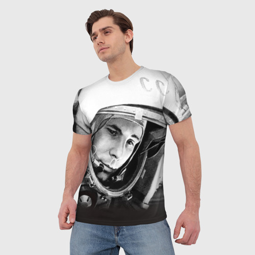 Мужская футболка 3D Гагарин 1, цвет 3D печать - фото 3