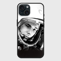 Чехол силиконовый для Apple iPhone 15 матовый Гагарин 1
