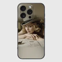 Чехол для iPhone 16 Pro силиконовый с защитой камеры Мадонна в шляпе