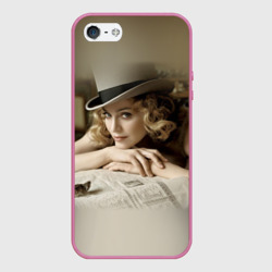 Чехол для iPhone 5/5S матовый Мадонна в шляпе
