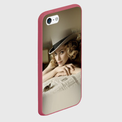 Чехол для iPhone 5/5S матовый Мадонна в шляпе - фото 2