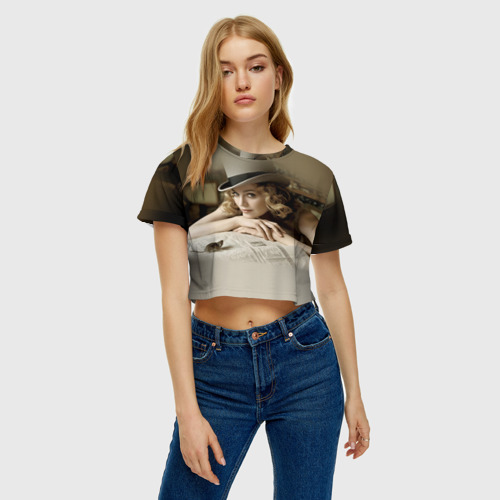 Женская футболка Crop-top 3D Мадонна 1, цвет 3D печать - фото 3