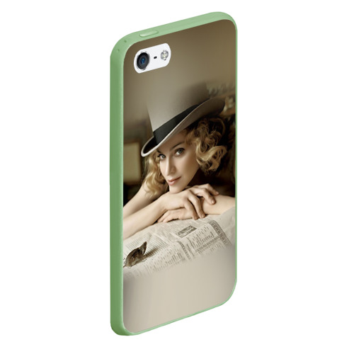 Чехол для iPhone 5/5S матовый Мадонна 1, цвет салатовый - фото 3