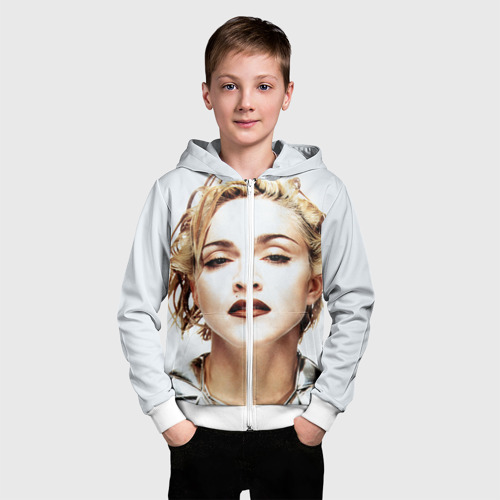 Детская толстовка 3D на молнии Мадонна 3, цвет белый - фото 3