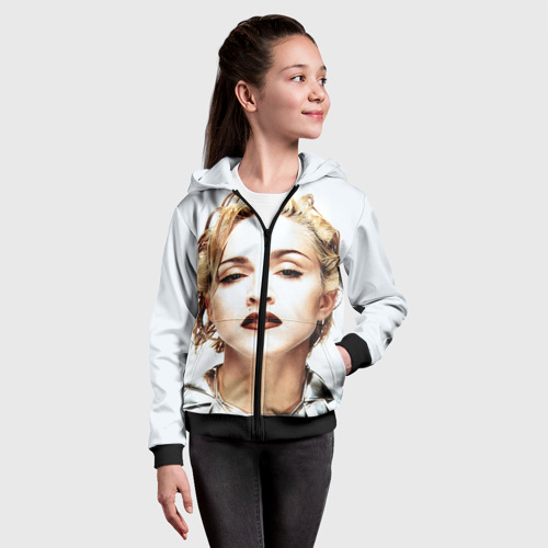 Детская толстовка 3D на молнии Мадонна 3, цвет черный - фото 4