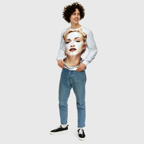 Мужской свитшот 3D Мадонна 3, цвет белый - фото 5