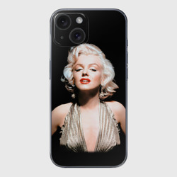 Чехол для iPhone 15 силиконовый с защитой камеры Мерлин Монро 2