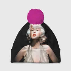 Шапка 3D c помпоном Мерлин Монро 2