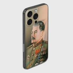 Чехол для iPhone 16 Pro силиконовый с защитой камеры Сталин в мундире - фото 2