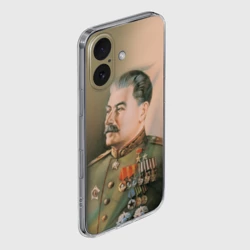 Чехол для iPhone 16 силиконовый с защитой камеры Сталин в мундире - фото 2