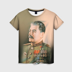 Женская футболка 3D Сталин 1