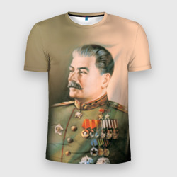 Мужская футболка 3D Slim Сталин 1