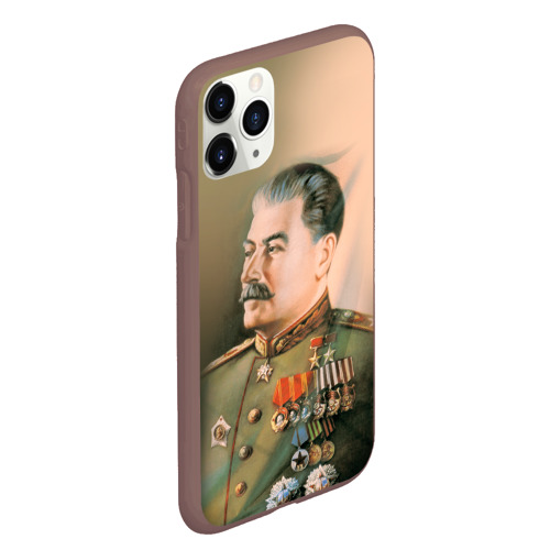 Чехол для iPhone 11 Pro Max матовый Сталин 1, цвет коричневый - фото 3