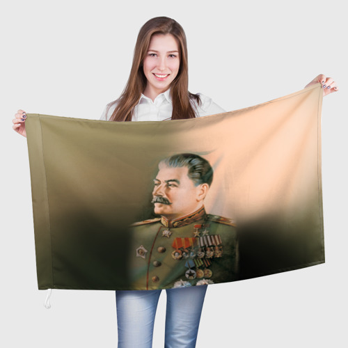 Флаг с принтом Сталин 1, вид спереди №1