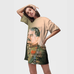 Платье-футболка 3D Сталин 1 - фото 2