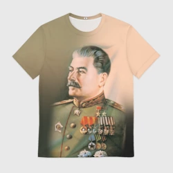 Мужская футболка 3D Сталин в мундире