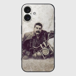 Чехол для iPhone 16 силиконовый с защитой камеры Сталин 2