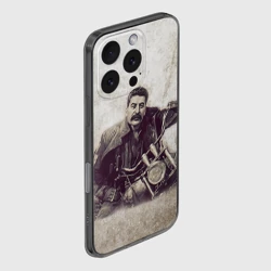 Чехол для iPhone 16 Pro силиконовый с защитой камеры Сталин 2 - фото 2