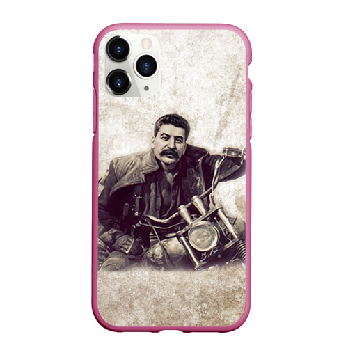 Чехол для iPhone 11 Pro Max матовый Сталин 2, цвет малиновый