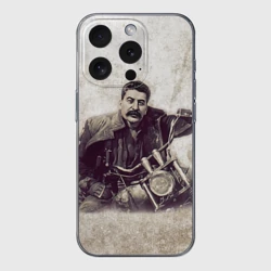 Чехол для iPhone 15 Pro силиконовый с защитой камеры Сталин 2