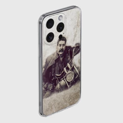 Чехол для iPhone 15 Pro силиконовый с защитой камеры Сталин 2 - фото 2
