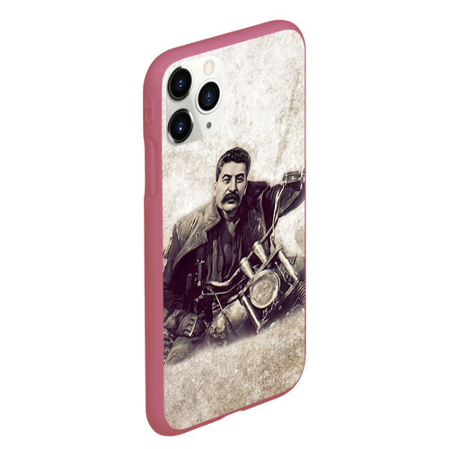 Чехол для iPhone 11 Pro Max матовый Сталин 2, цвет малиновый - фото 3