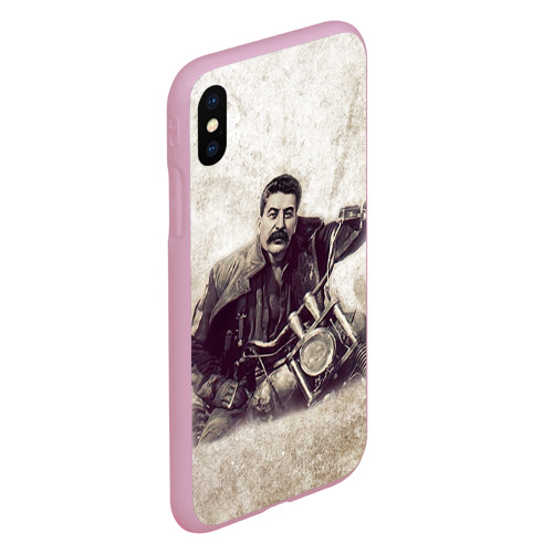 Чехол для iPhone XS Max матовый Сталин 2, цвет розовый - фото 3