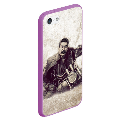 Чехол для iPhone 5/5S матовый Сталин 2, цвет фиолетовый - фото 3